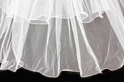 Veil - Plain Tulle - Double Layer with Zig-zag Hem Stitches  - 25" - VL-8901-25-WT